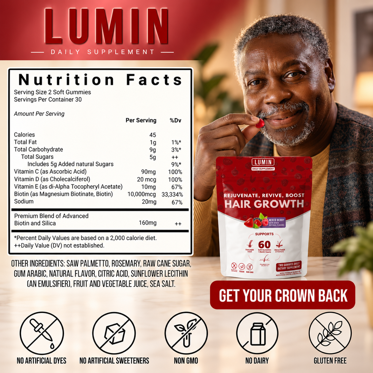 LUMIN-RRB Hair Growth Gummies
